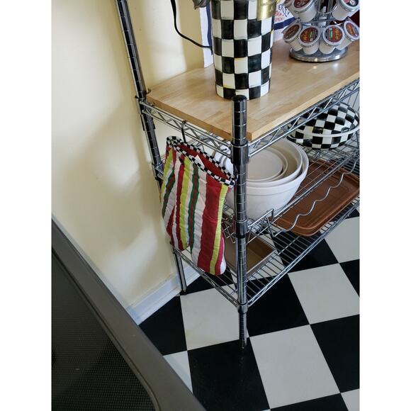 MacKenzie Childs Oven Mitts Set of 2 Red Green Stripe Check Accent Retired - Picture 3 of 3